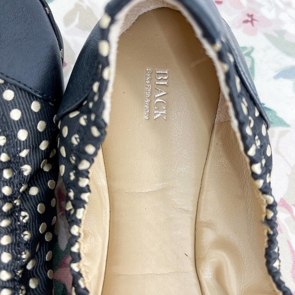 BLACK Saks Fifth Avenue | Black Polka Dot Ballet Flats | Sz 7 - Picture 11 of 14